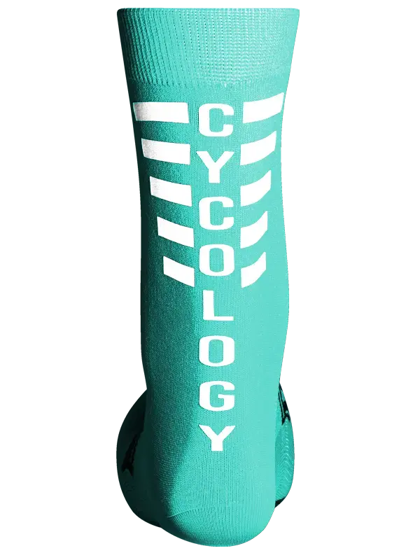 Cycology Reflective Logo Cycling Socks Aqua - Image 2