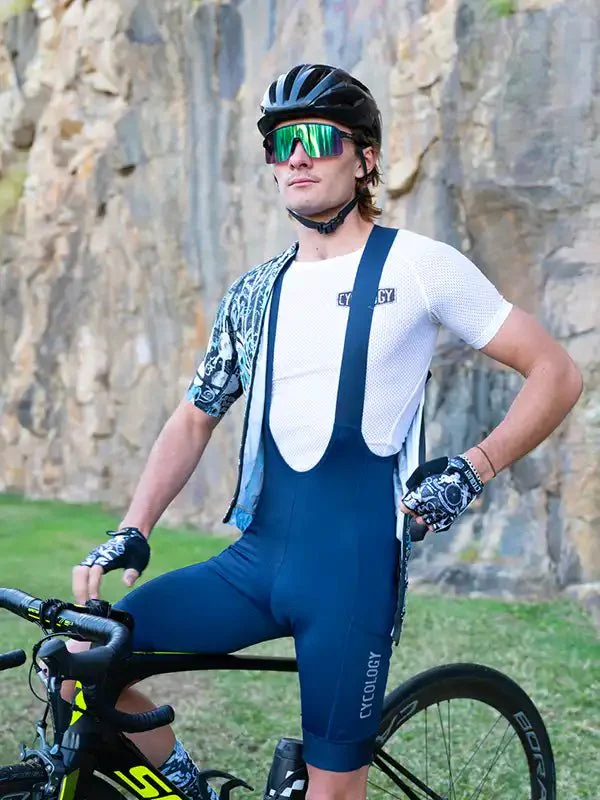 Men's Cargo Bib Shorts Navy - Image 3