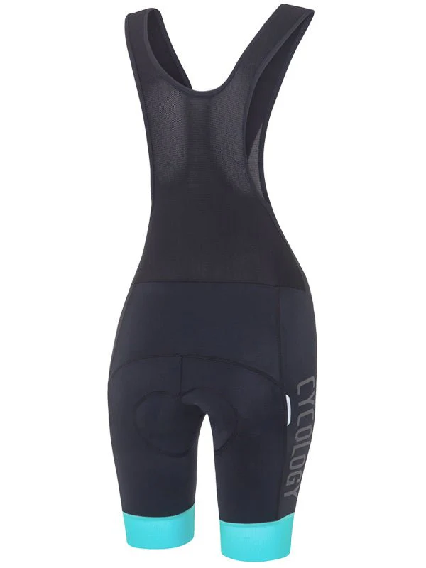Women's Bib Shorts Black/Aqua - Image 2