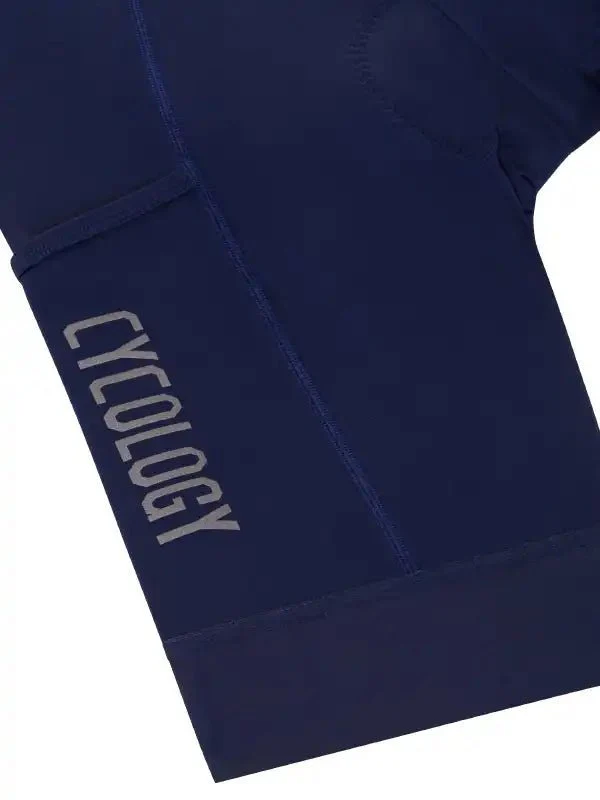 Women's Cargo Bib Shorts Navy - Image 6
