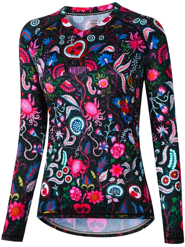 Secret Garden Long Sleeve Women's MTB Jersey Black