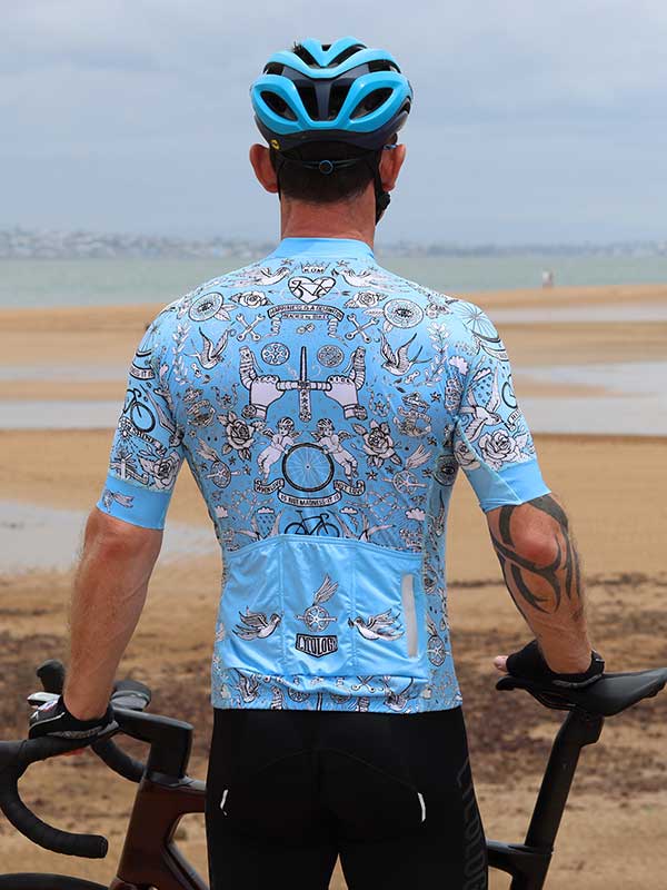 Velo Tattoo Men's Classic Jersey Blue - Image 5