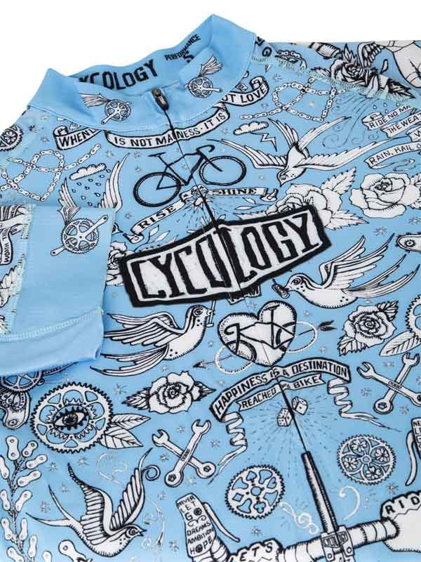 Velo Tattoo Men's Classic Jersey Blue - Image 6